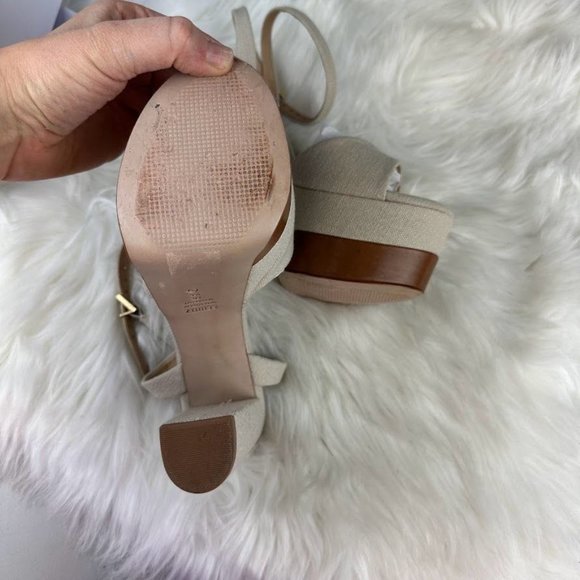 SCHUTZ Cream and Tan Platform Heels - Picture 8 of 8